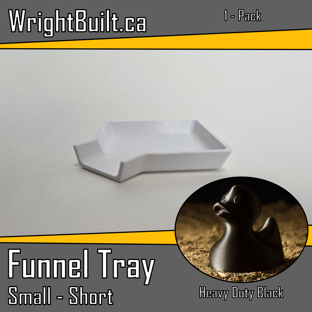 Funnel Tray - Small & Short - Heavy Duty Black Plastic - Sorting & Organizing Tool - 1 Pack